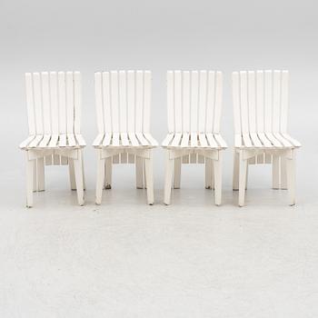 Alvar & Aino Aalto, an 'Aurino' garden furniture set with table and four chairs.