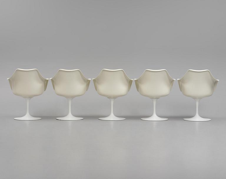 Eero Saarinen, stolar, fem stycken, "Tulip", Knoll International, 1960-70-tal.
