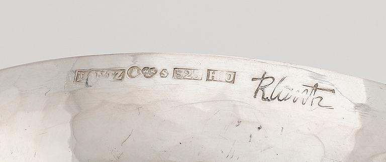 Roland Lantz, a signed sterling silver bowl, Stockholm 1982.