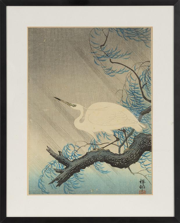 Ohara Koson, a woodblock print in colours, circa 1930.