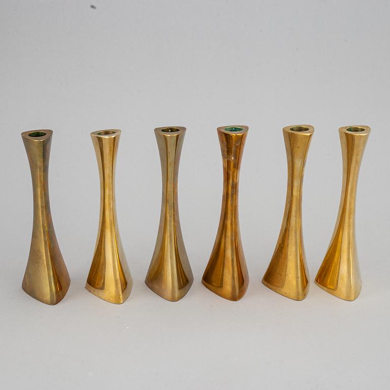 Karl Erik Ytterberg, ljusstakar 6 st, mässing, BCA Eskilstuna, 1960-tal.