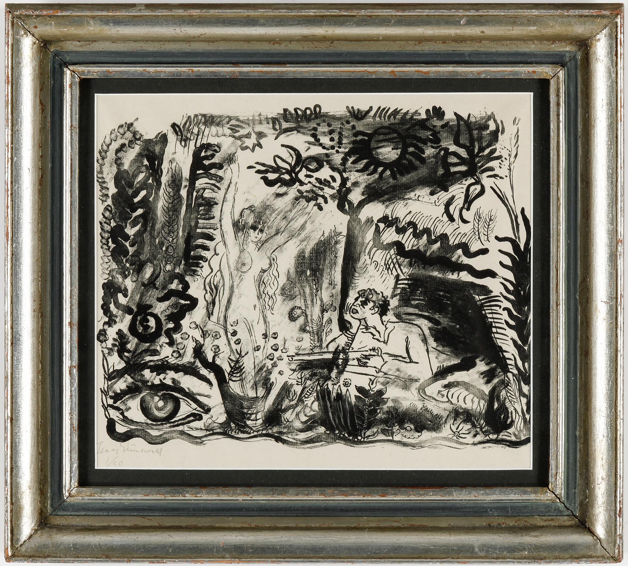 ISAAC GRÜNEWALD, litografi, signerad och numrerad 1/50.