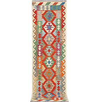 A runner carpet, Kilim, ca 298 x 79 cm.