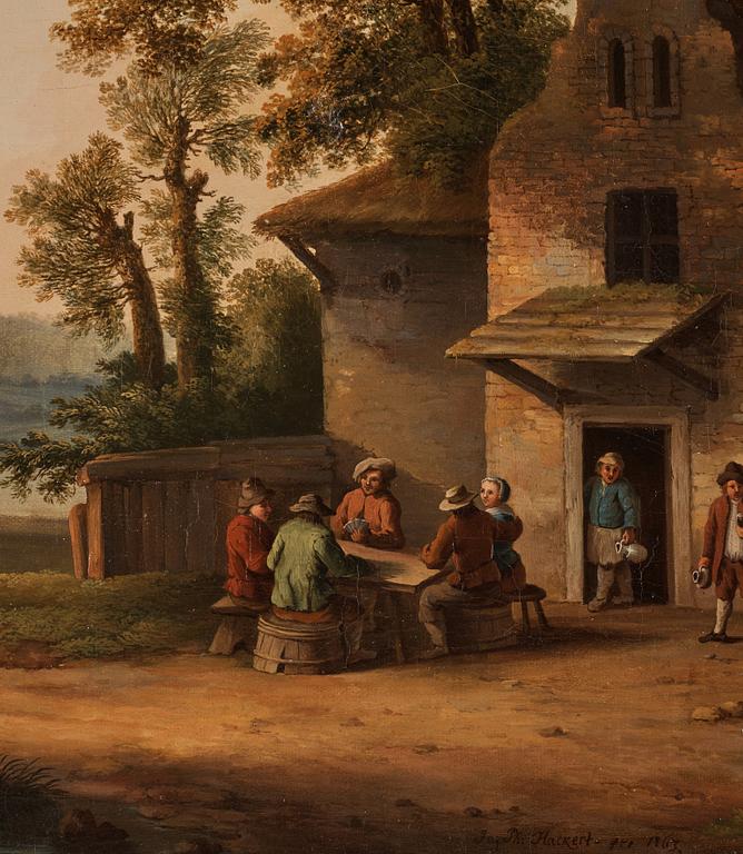 Jacob Philipp Hackert, Card players outside an inn.