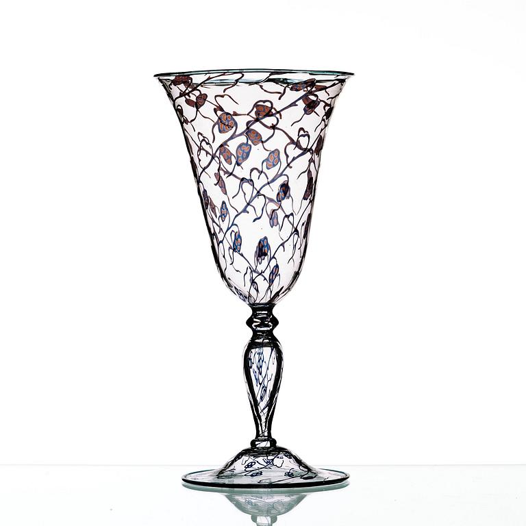 Orrefors, a 'graal' glass goblet, Sweden 1923.