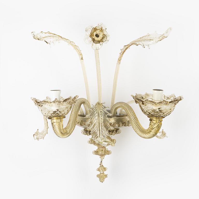 Vägglampetter, 5 st, Venetiansk stil, 1900-talets mitt.