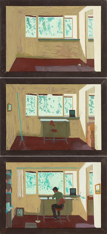 Bengt Jahnsson-Wennberg, triptyk, olja på duk, signerad.