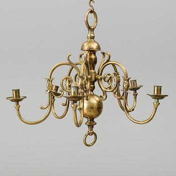 a brass chandelier, 20th century.