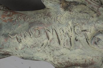 FONTÄNSKULPTUR, patinerad betong, signerad,  Gino Manca. 1960/70-tal.