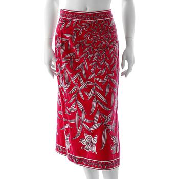 EMILIO PUCCI, a pink velvet skirt.