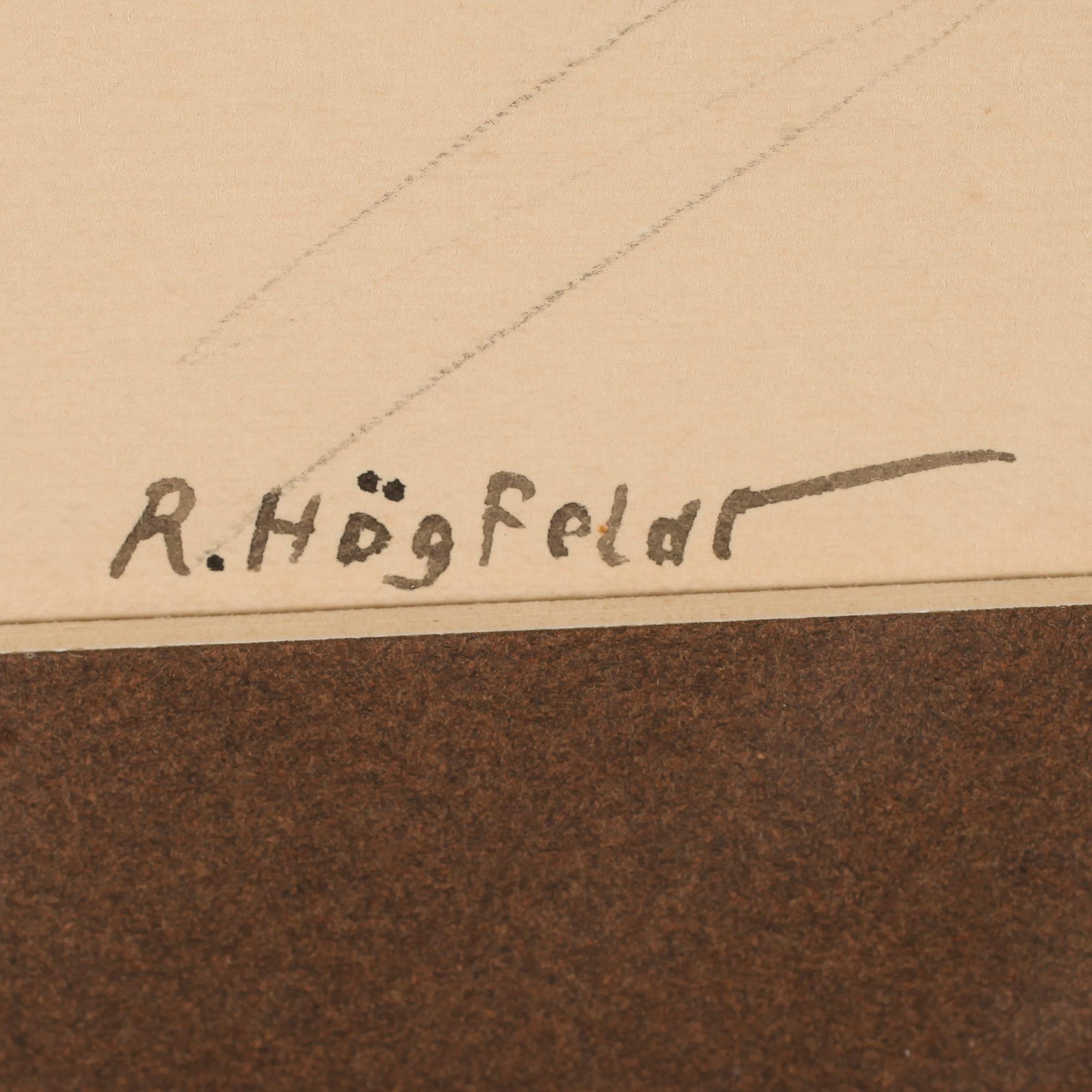 ROBERT HÖGFELDT, lavering, signerad.