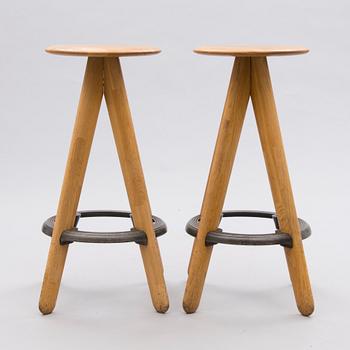 TOM DIXON, a pair of 21st century 'Slab Bar Stools'.