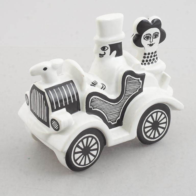 Lisa Larson, a stoneware figurine, car from the series "traffic", Gustavsberg, Sweden, 1971-73.