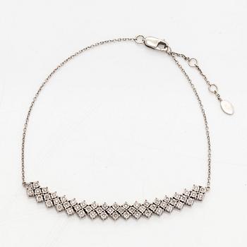 Armband, åttkantslipade diamanter, 14K vitguld.