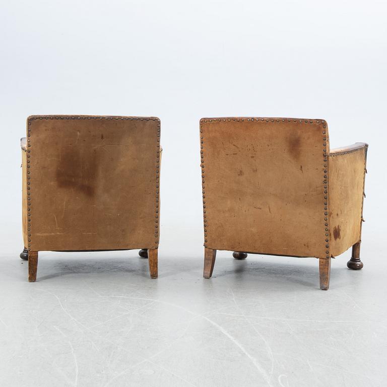 Armchairs, a pair Swedish Modern 1940s.