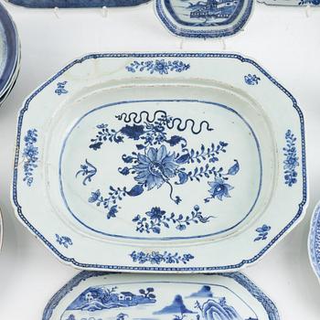 Parti porslin, 17 delar, Kina, Qingdynastin,