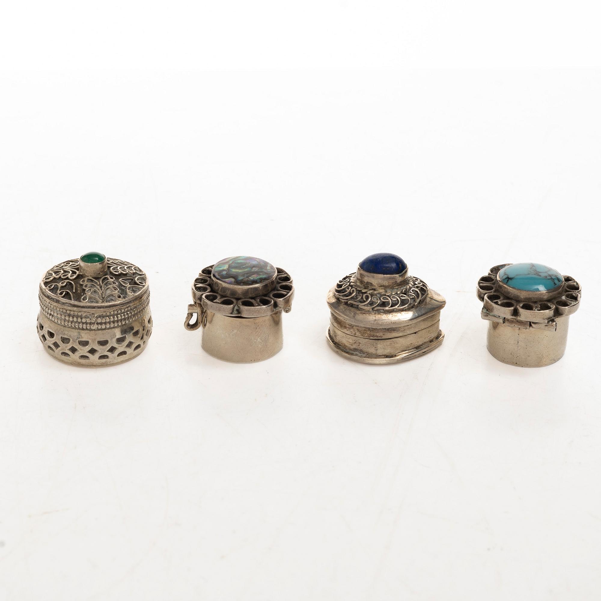 Boxes, 12 pcs, silver, 20th century, including Mexico.