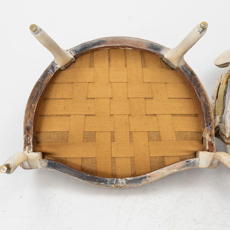 A matched pair of Rococo armchairs, 18th Century.