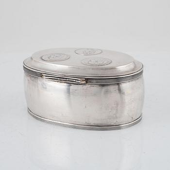 A Swedish Silver Sugar Caddy, mark of Johan Carlsson, Norrköping 1824.