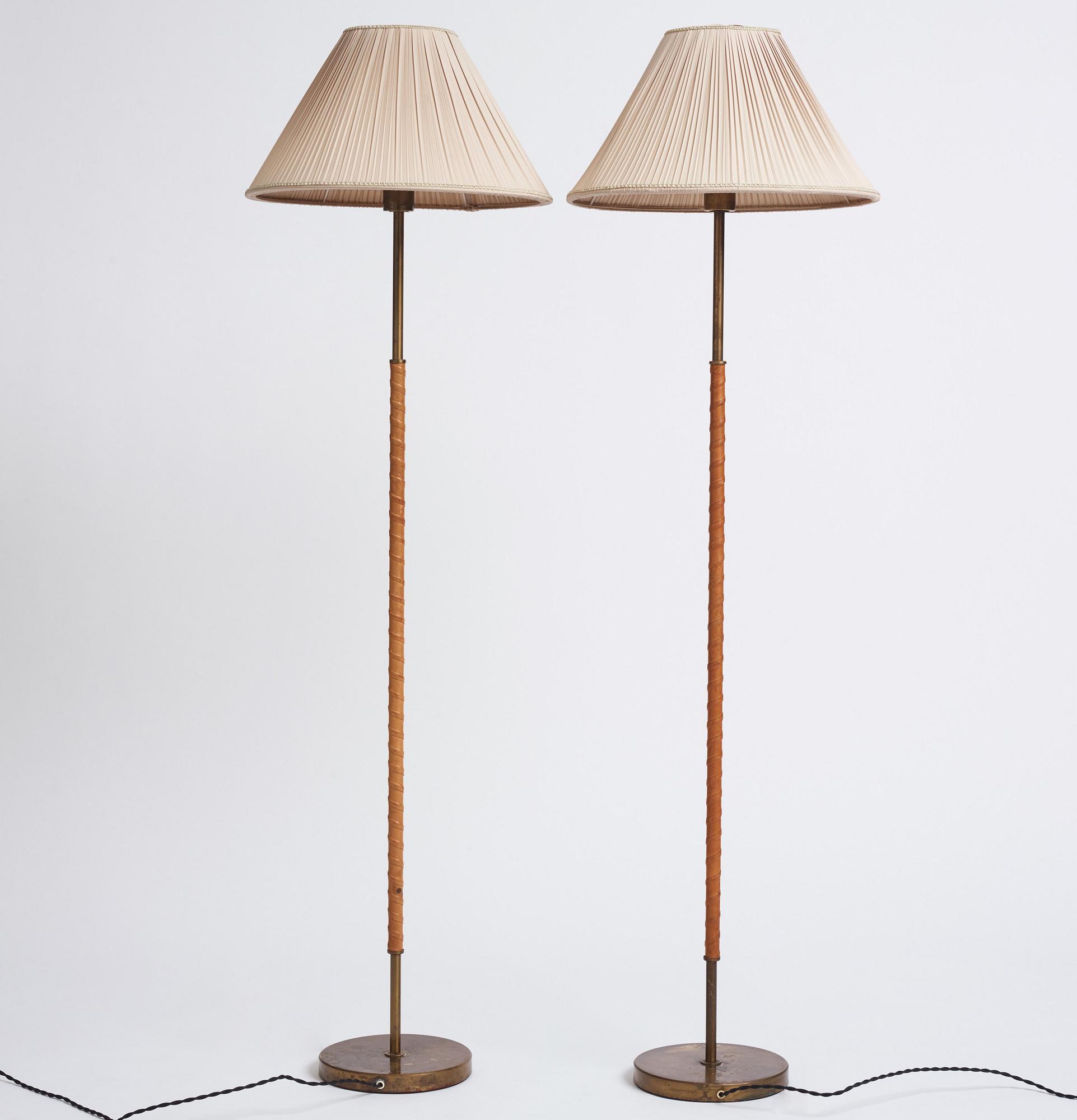 Harald Notini, possibly, a pair of floor lamps model "15750", Arvid Böhlmarks Lampfabrik, Stockholm 1950s-60s.