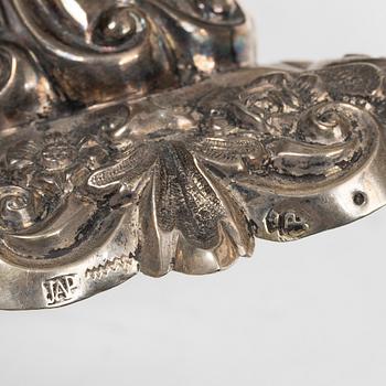 Table decoration/sculpture in silver, depicting Neptune, fantasy marks, circa 1900.