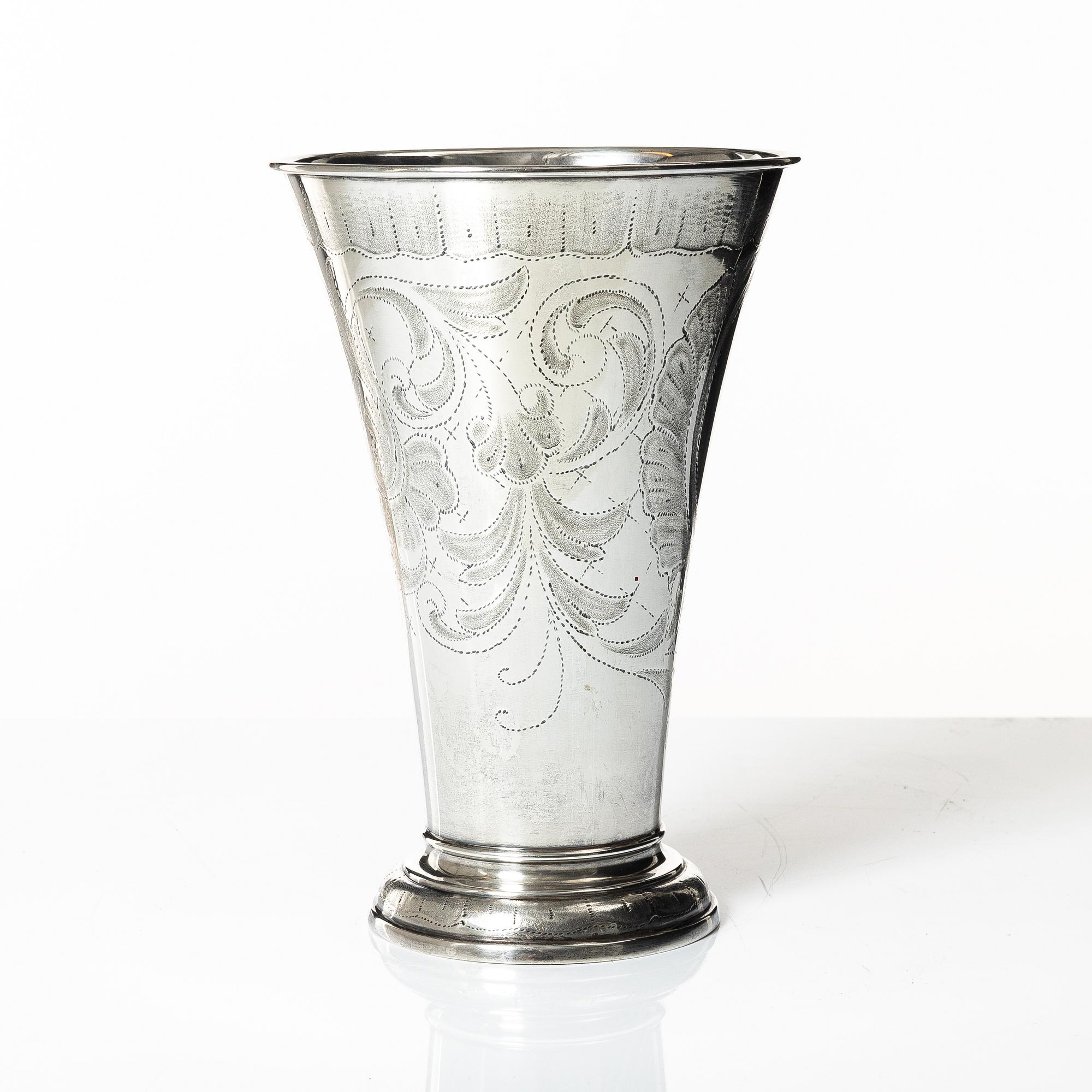 CG Hallberg, bägare, silver, Stockholm 1947.