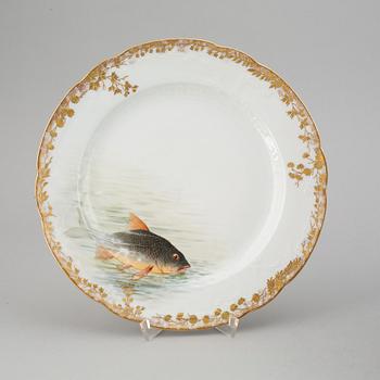 A 66 piece Pirkenhammer porcelain gilt edge dinner service, 1893 - 1918.