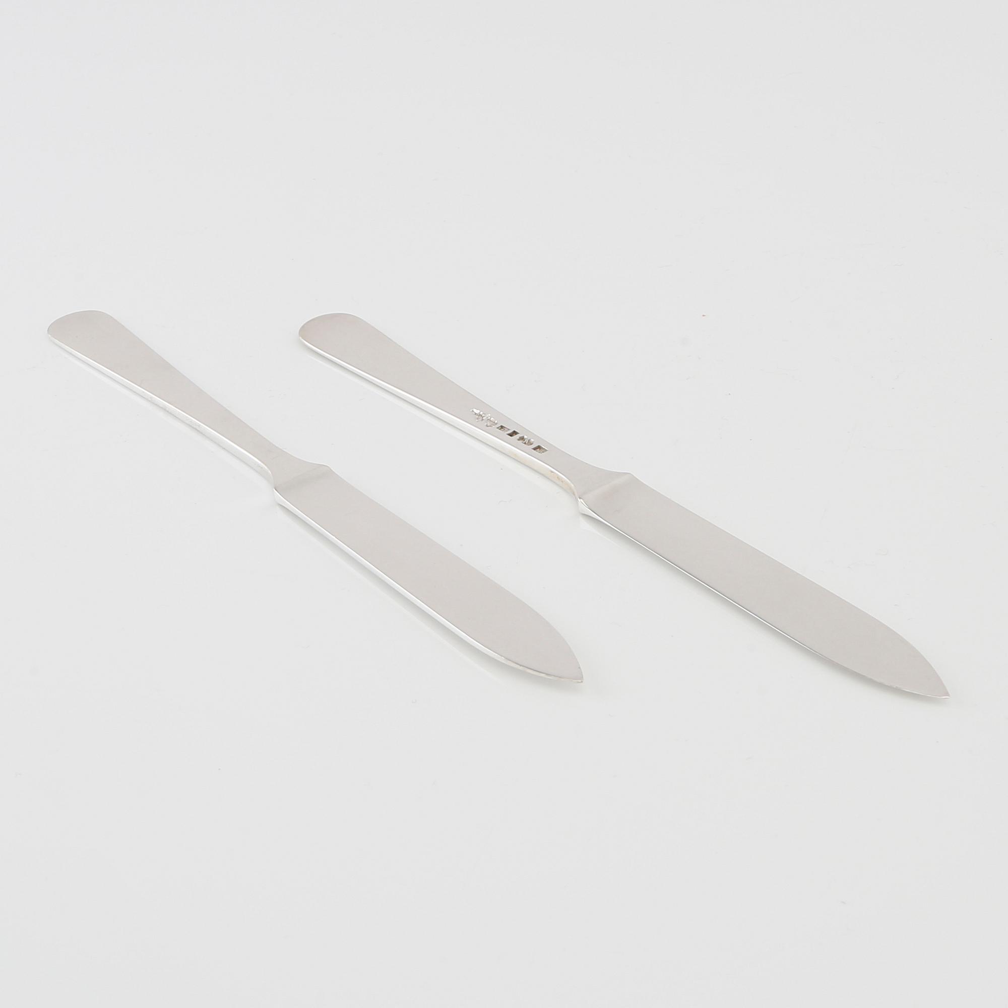 Wiwen Nilsson, knivar 12 st silver, Lund 1938.