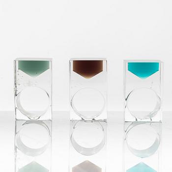 Siv Lagerström, three acrylic plastic rings, 1970s.