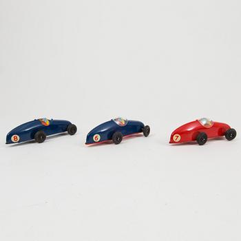 Nine Tri-Ang Minic Toys cars England 1950s.