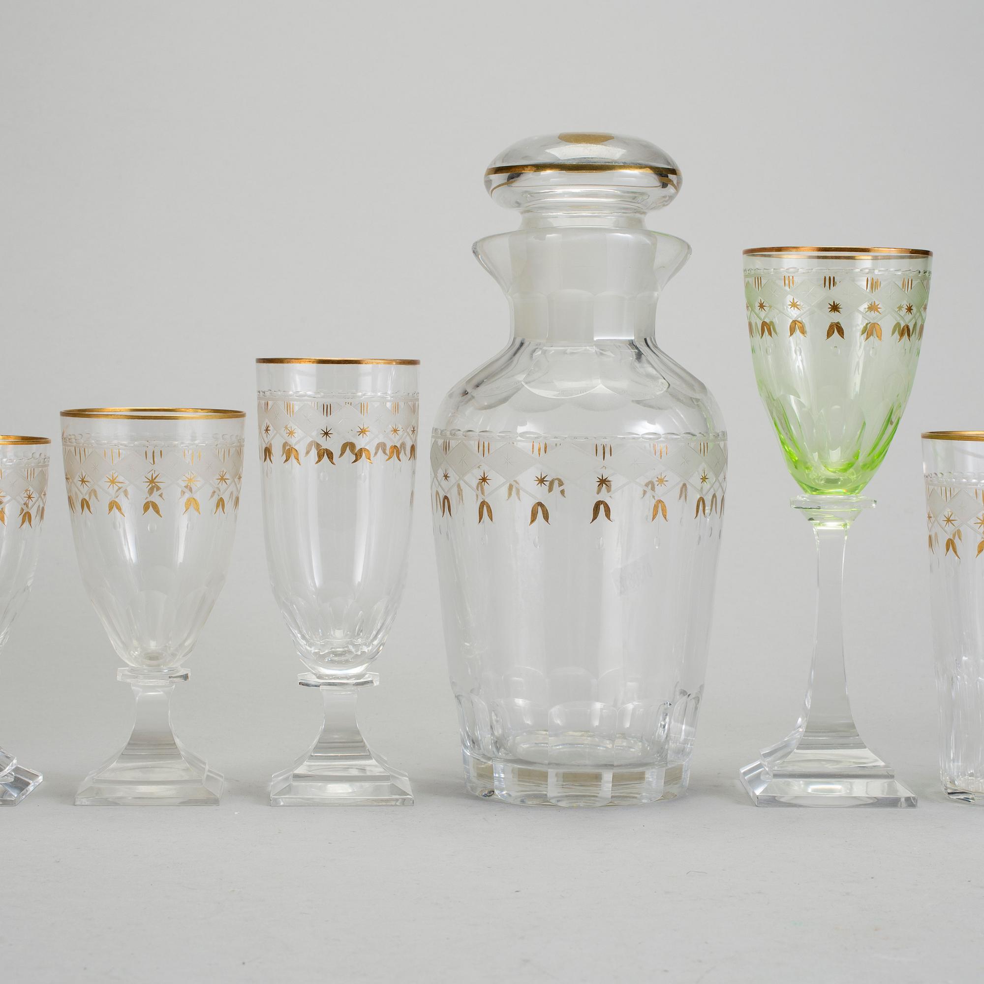 GLASSERVIS, 67 delar, "Odelberg Junior", Kosta, 1900-talets andra hälft.