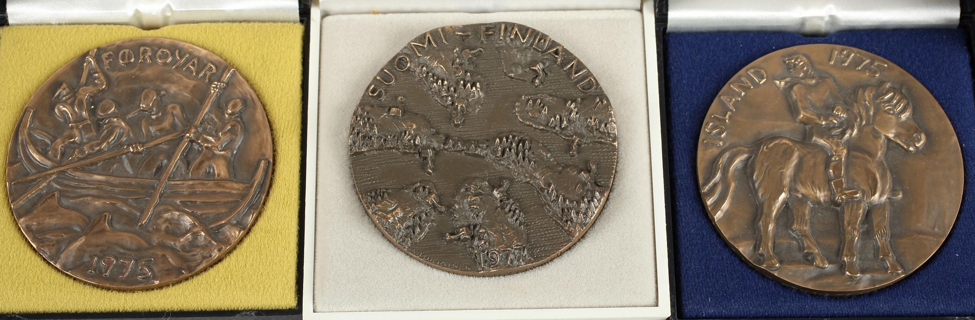 KONSTMEDALJER, 8+5+1 st, brons.