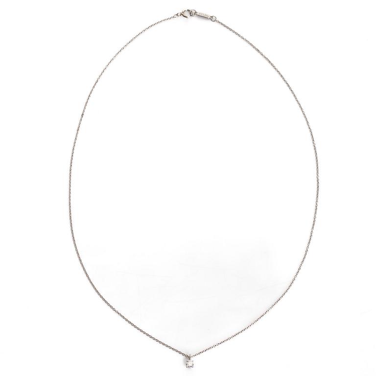 Tiffany & Co, a platinum necklace with a brilliant-cut diamond approx. 0.12 ct.