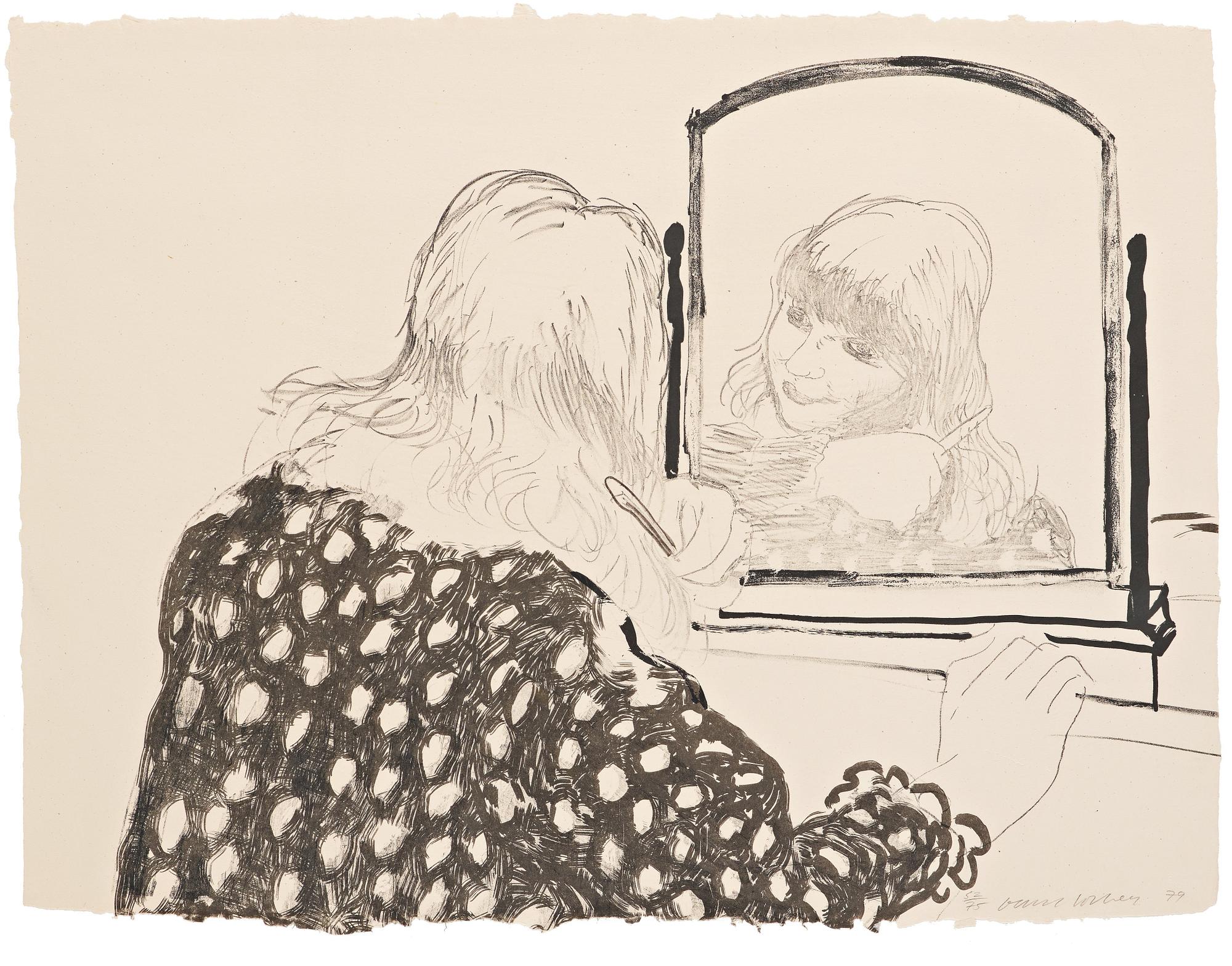 David Hockney, "Ann combing her Hair".