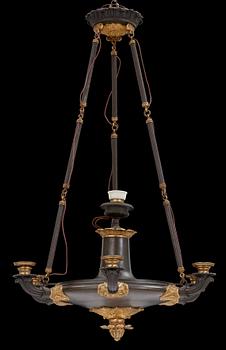 A late Empire first half 19th century six-light hanging-lamp.