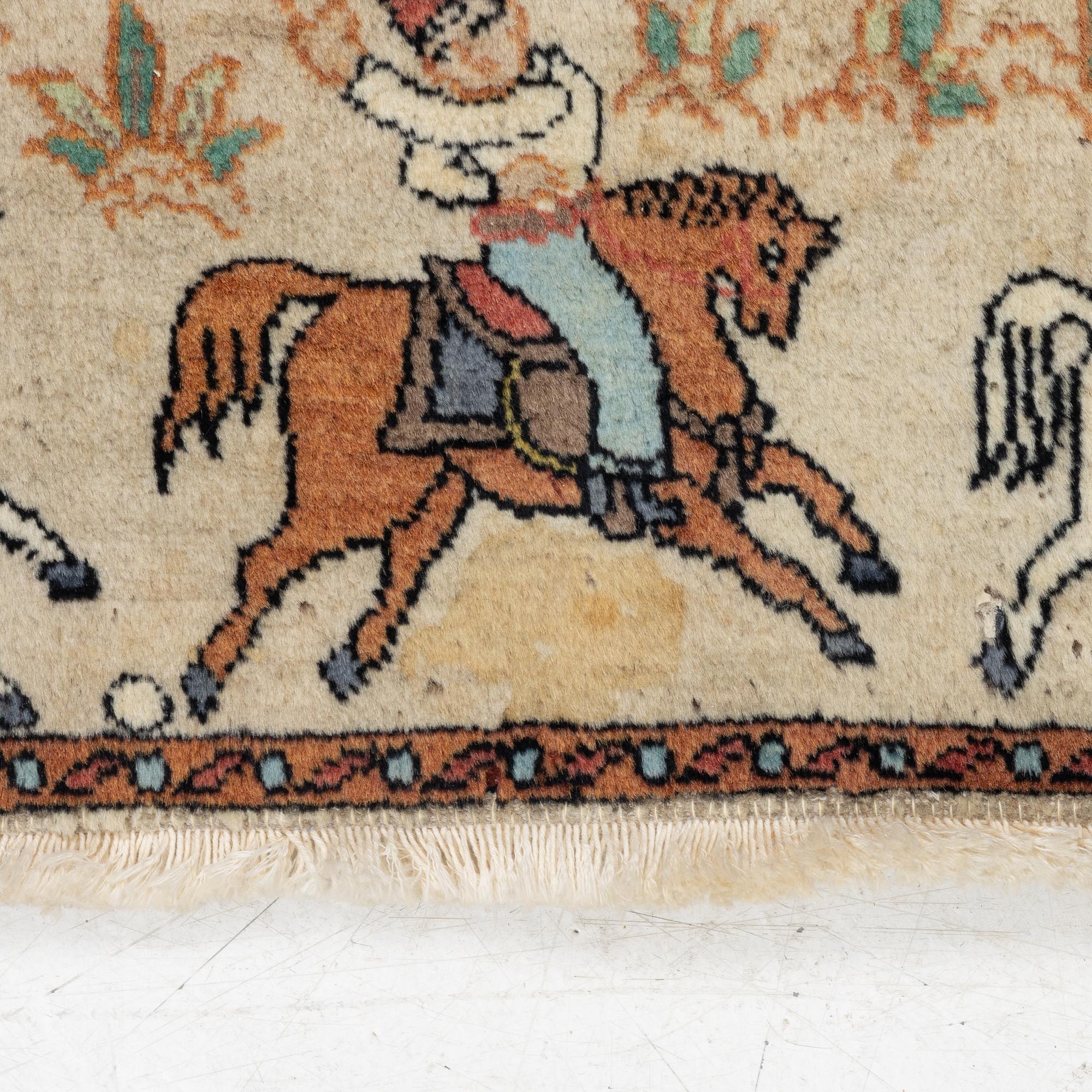 Carpet, figural, 175 x 110 cm.