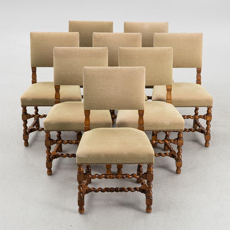 A nine-piece Baroque style dining suite, 1920's/30's.