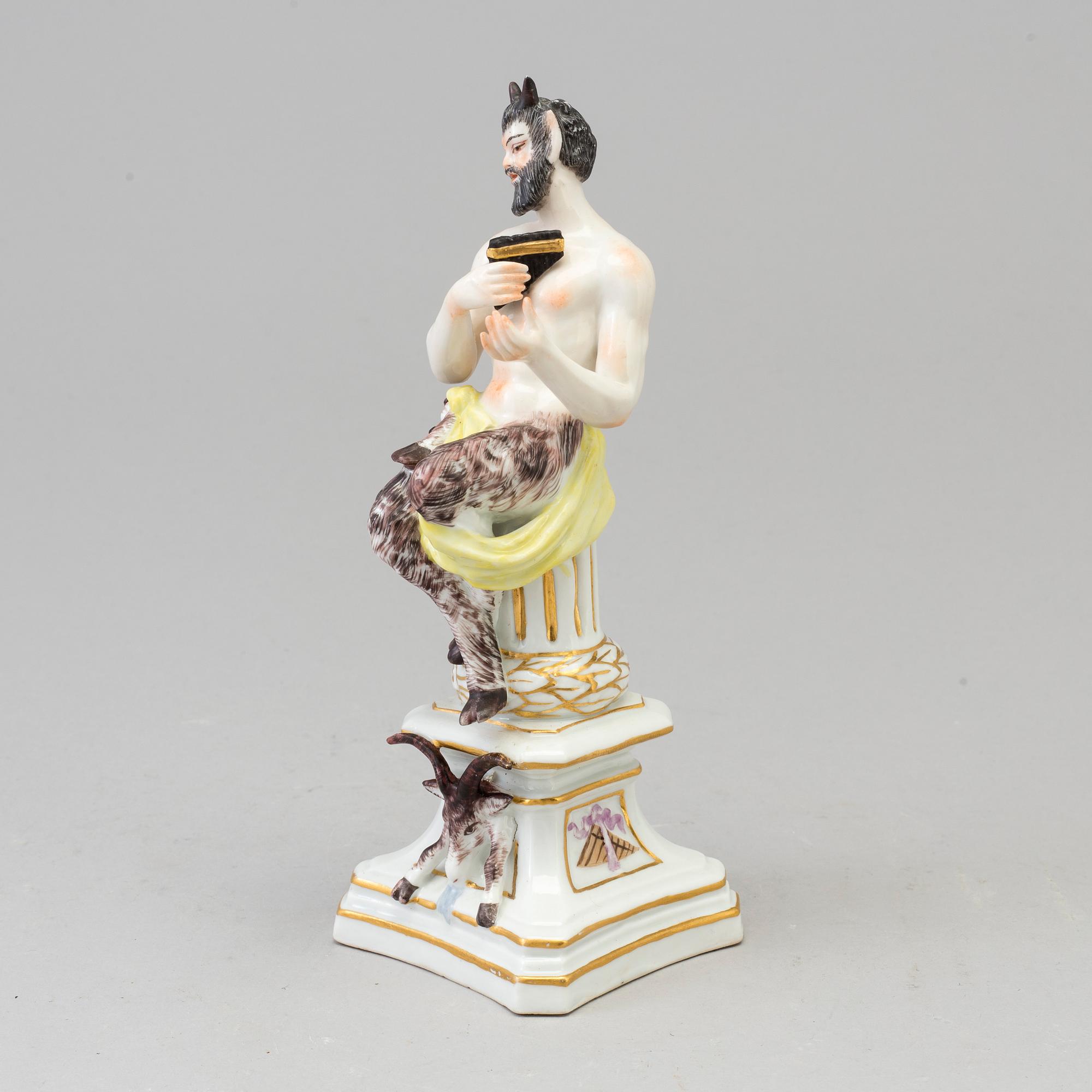 A Samson porcelain figure of a faun, Paris, France circa 1900.