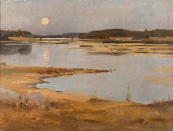 Albert Edelfelt, Utsikt mot Kroknäs i månsken.