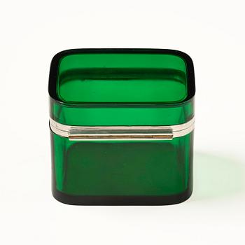 Josef Frank, a pewter mounted green-tinted glass box, Firma Svenskt Tenn.