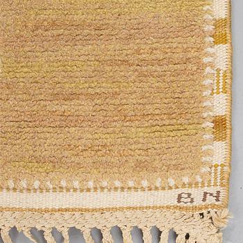 Barbro Nilsson, A CARPET, "Gyllenrutan, ljus", knotted pile in relief, ca 203 x 180,5 cm, signed AB MMF BN.