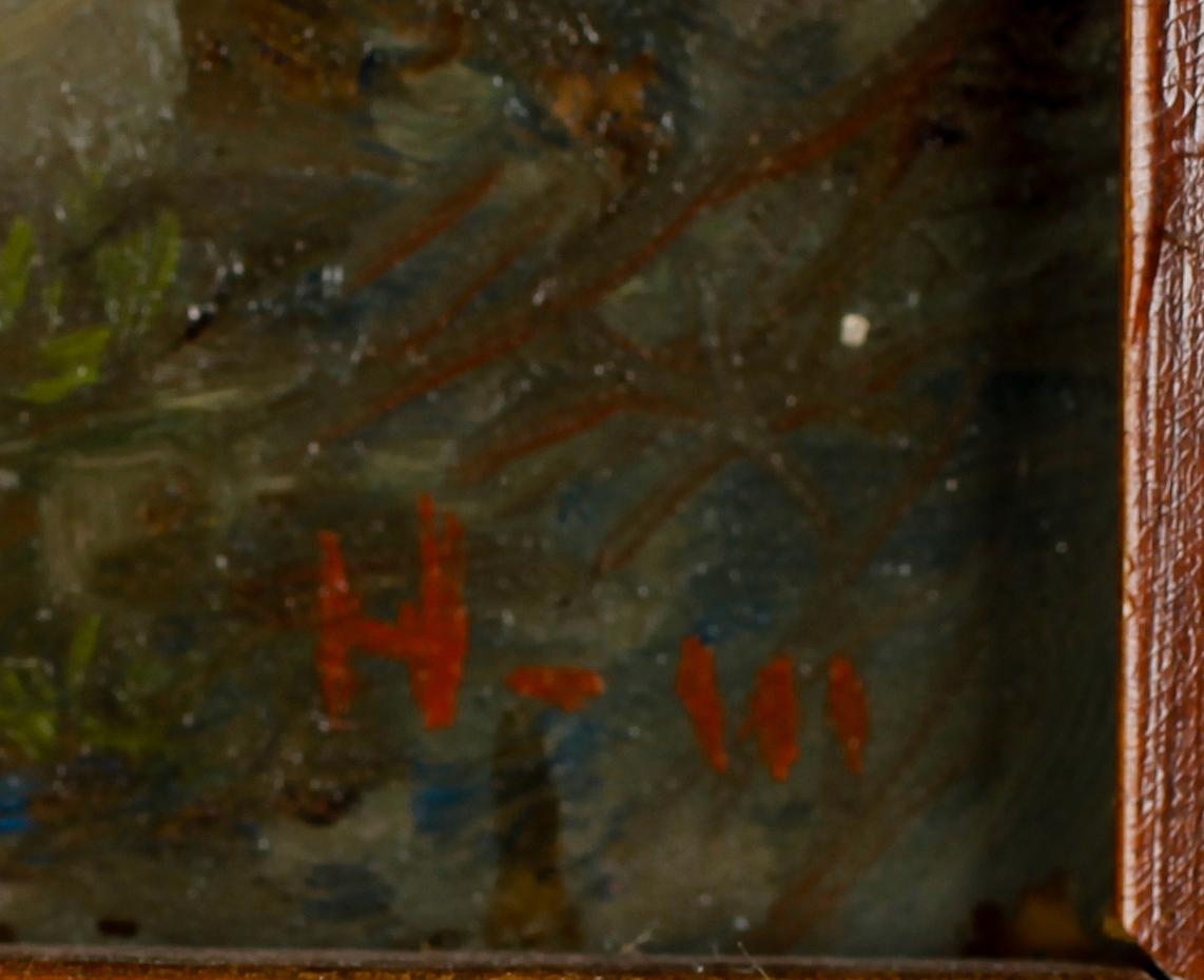HARALD HULTSTRÖM, 2 st, olja på glas, sekelskiftet 1900.