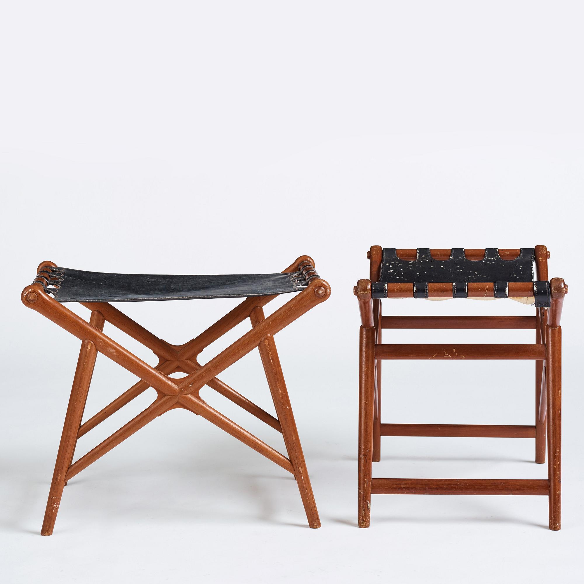 Erik Glemme, a pair of stools, Sweden 1940-50's.