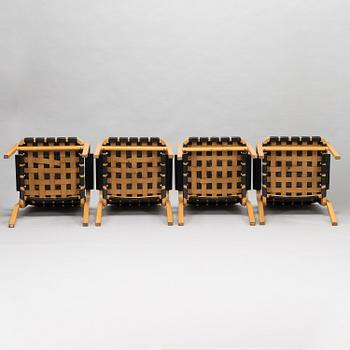 ALVAR AALTO, four late-20th-century '45' armchairs for Artek.