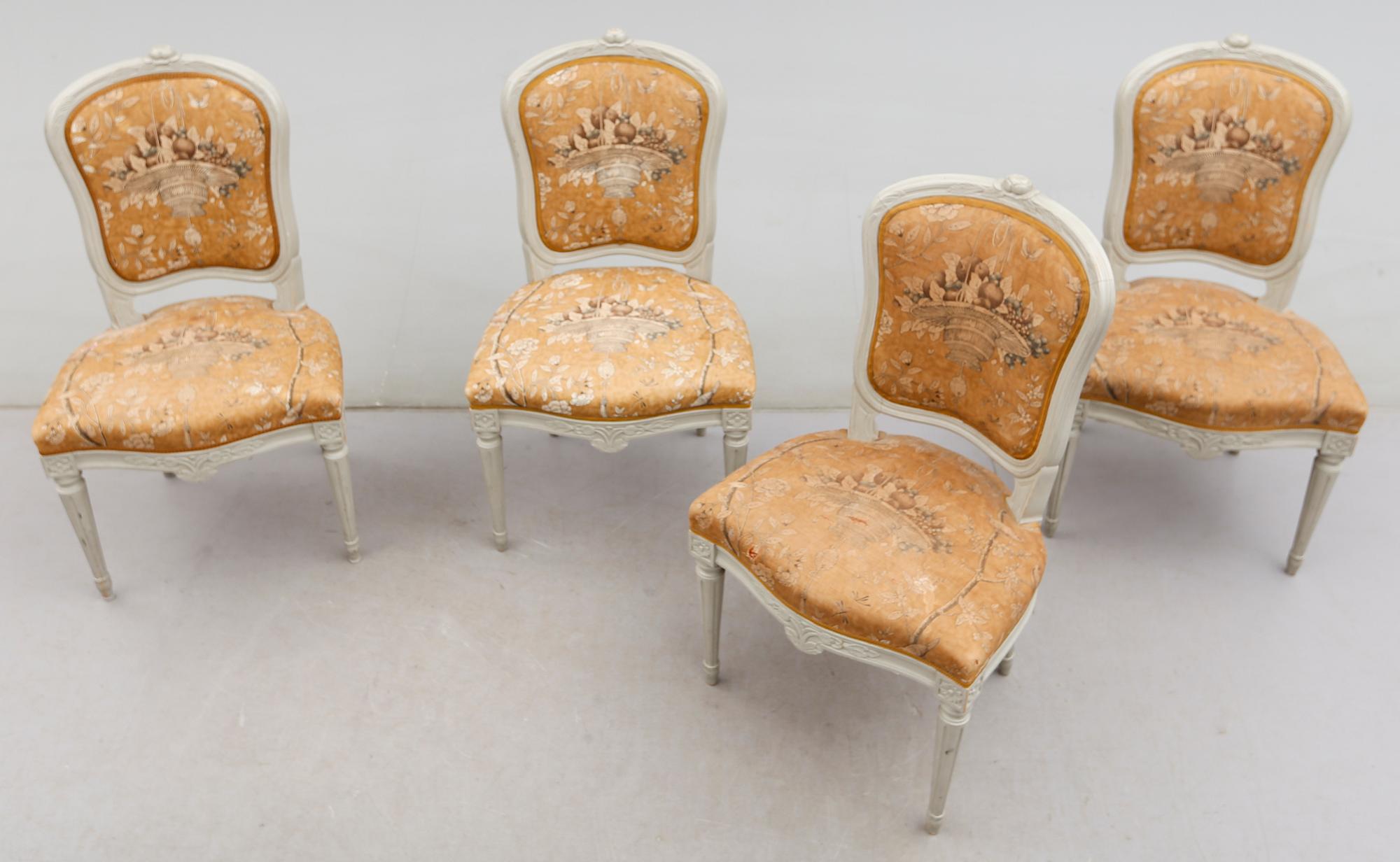 STOLAR, 4 st, gustaviansk stil, 1900-talets mitt.