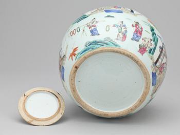 URNA MED LOCK, porslin, Kina, 1800/1900.