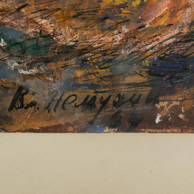 VLADIMIR NEMUKHIN, mixed media on paper, signed V. Nemukhin and dated 64.