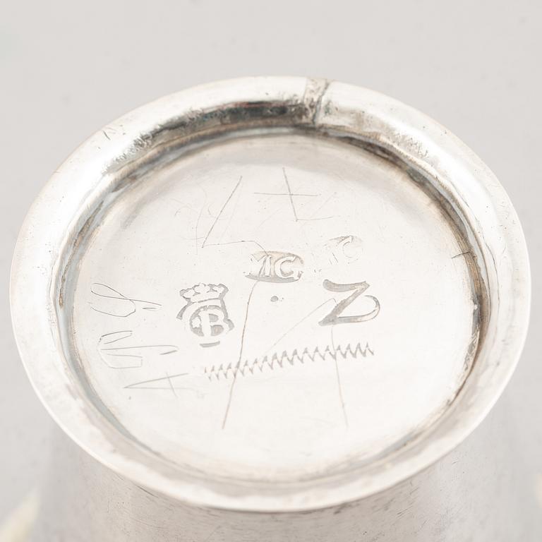 A miniature silver beaker, mark of Mattias Grahl, Gothenburg, possibly 1740.