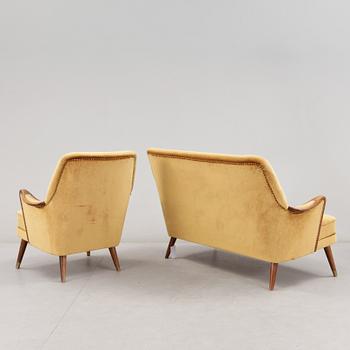 SOFFA samt FÅTÖLJ, 1940/50-tal.