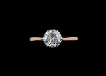 A RING,  brilliant cut diamond c.1.25 ct. H-I/I. 18K gold. Stoc.